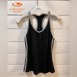 ICEBREAKER Black & Grey Merino Tank Top Size L